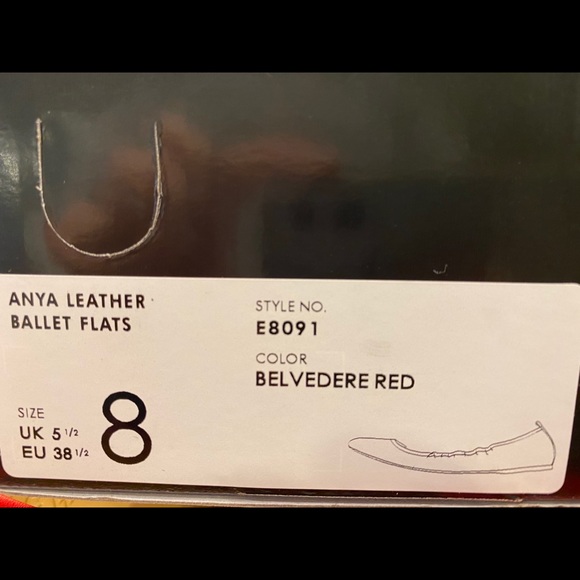 J. Crew Factory Anya Leather Ballet Flats - Red - Picture 10 of 10